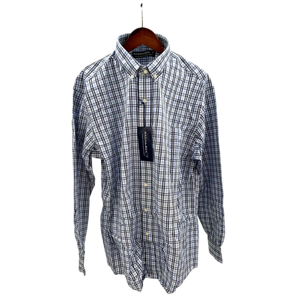 MagnaReady Women's Adaptive Long Sleeve Dress Shirt BlueFog